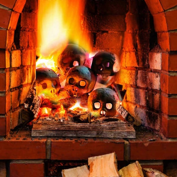 Halloween-koristeet Halloween-kallo Dekoratiiviset keramiikat Uusiokäyttöiset Halloween-juhlan koriste-esineet Uuniin poltettavat rekvisiitat 4 kpl