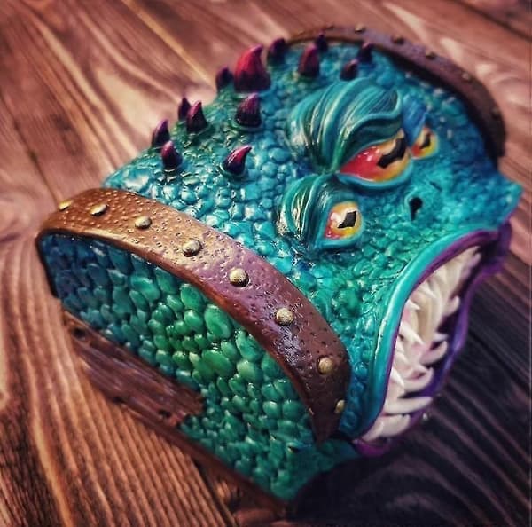 Mimic Chest Dnd Rpg Tärningslåda Passar Polyedriska Tärningar D&amp;d Rollspel Bordsspel Pathfinder Heminredning