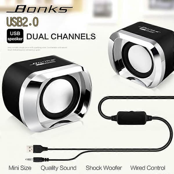 Hög Effekt Full Range Stereo Subwoofer PC Högtalare Bärbar Bas Musik DJ USB Datorhögtalare för