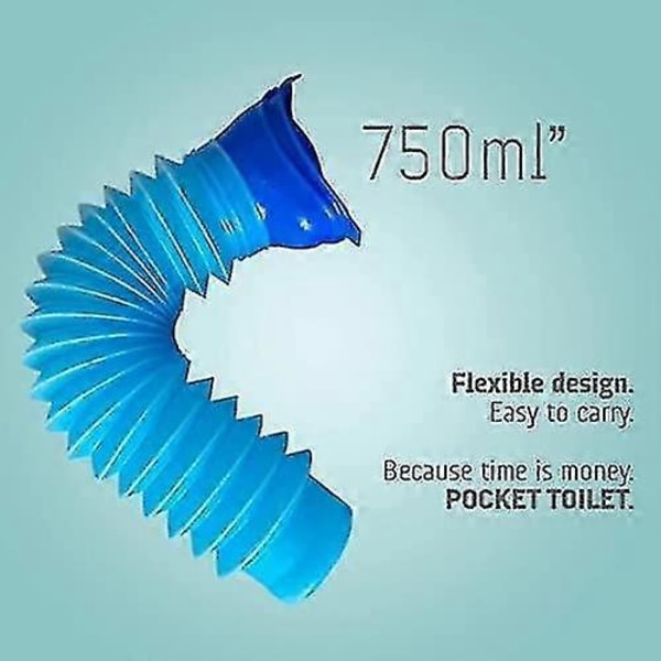 Bærbart nødurinal, justerbart bærbart toilet, lommetoilet til mænd og kvinder