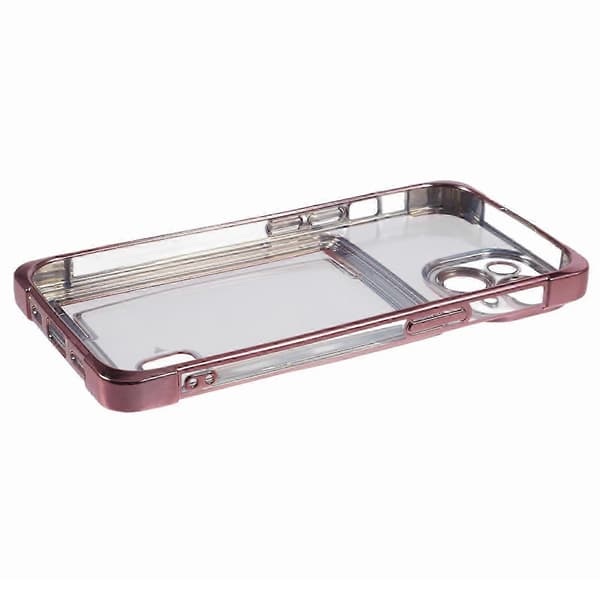 For iPhone 14 Plus deksel med kortspor og galvanisering i TPU