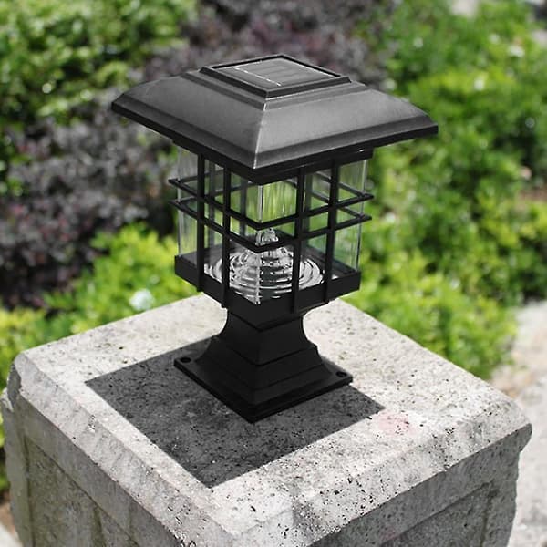 Solar Post Søjlelampe Vandtæt Landskabshave Solcellelampe Led Udendørs Post Dæk Hætte Søjle Hegn Lampe