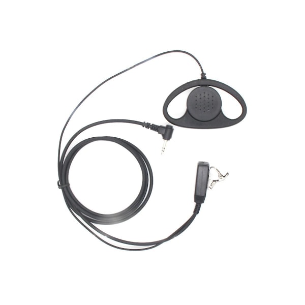 2 st D-formade Walkie Talkie-headset med öronproppar 1-stifts 2,5 mm PTT-mikrofon öronpropp T5620 T6200