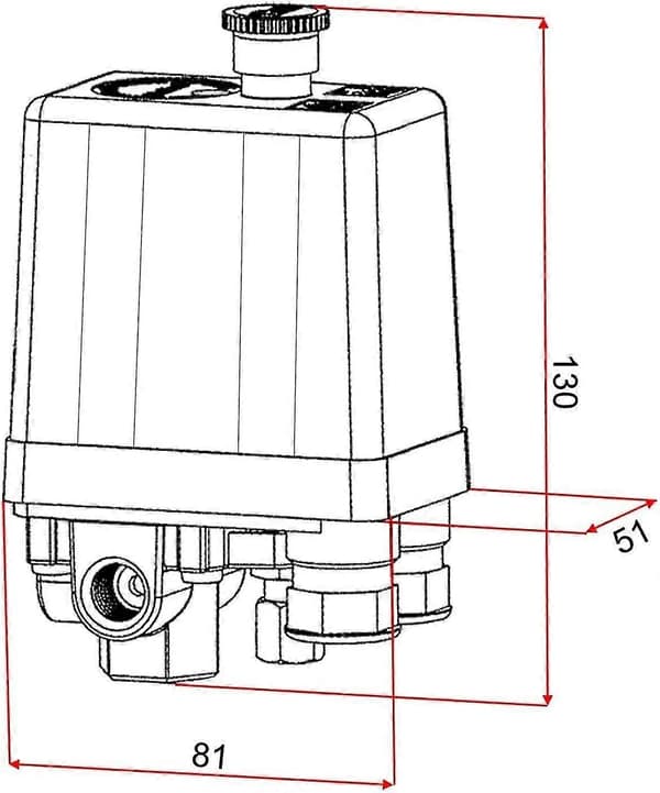 Luftkompressor Tryckströmbrytare Med 4 Utlopp 90-120 Psi 240v Kontrollventil Delar