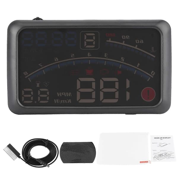 5,5 tommers bilprojektor Head-Up Display sett OBD2 HUD Frontrute kjøreinformasjon E4 Universal