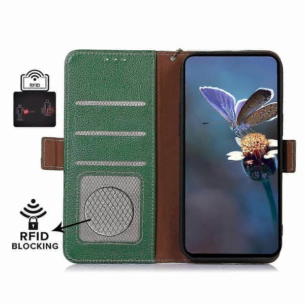 Til Samsung Galaxy A26 5G Etui RFID-Blokerende Tekstureret Ægte Ko Læder Telefon Cover -