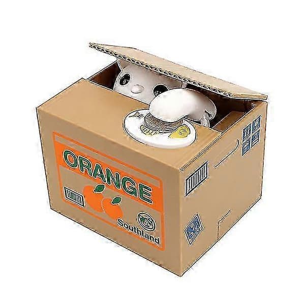 Elektronisk sparegris sød kat stjæle sparegris pengeboks White cat