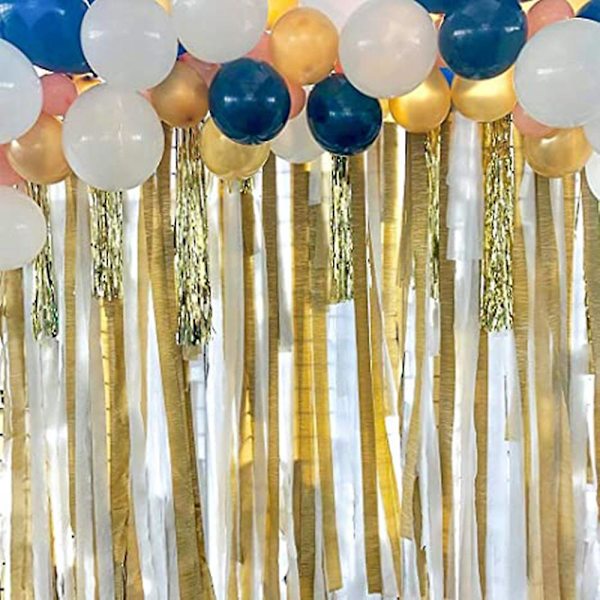 6 Rullar Guld Crepepapperslingor för Födelsedagsfest Bröllop Festivalfest Dekorationer