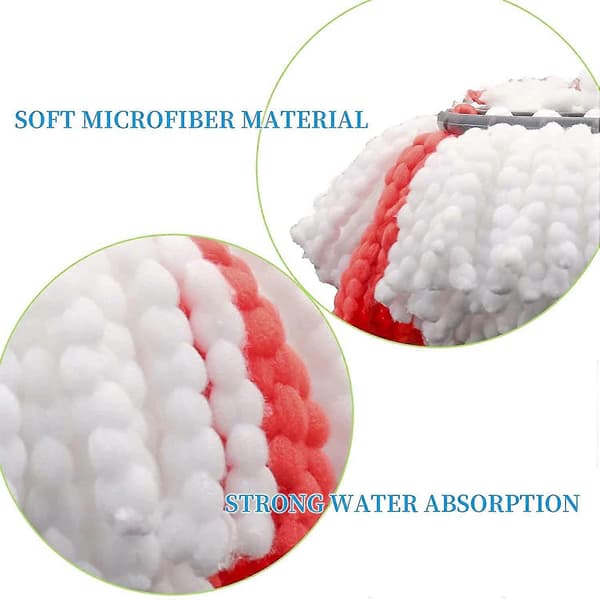 Moppehode-erstatning Kompatibel med Vileda 2-i-1 Turbo Mop, Erstatningshode, Mikrofiber (Rød, 3-pakning)