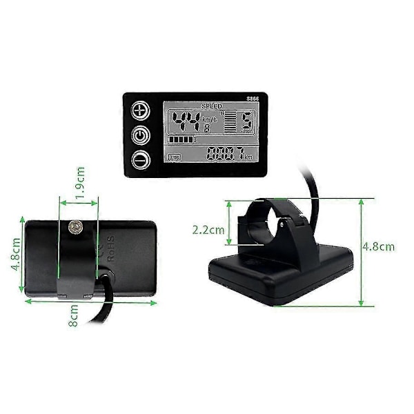 36v 17a 250w 350w Motor Controller E-cykel Børsteløs Hastighedscontroller Og S866 Lcd Displaycontroller