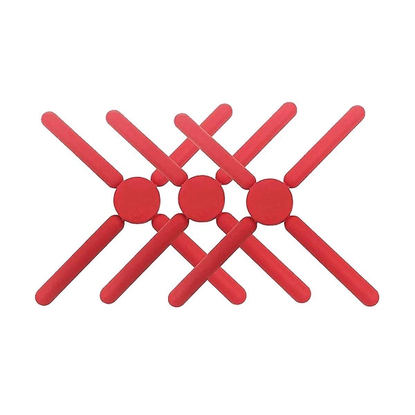 Sammenleggbart silikonstativ, ikke-sammenleggbar design Utvidbar silikongryteholder, rød