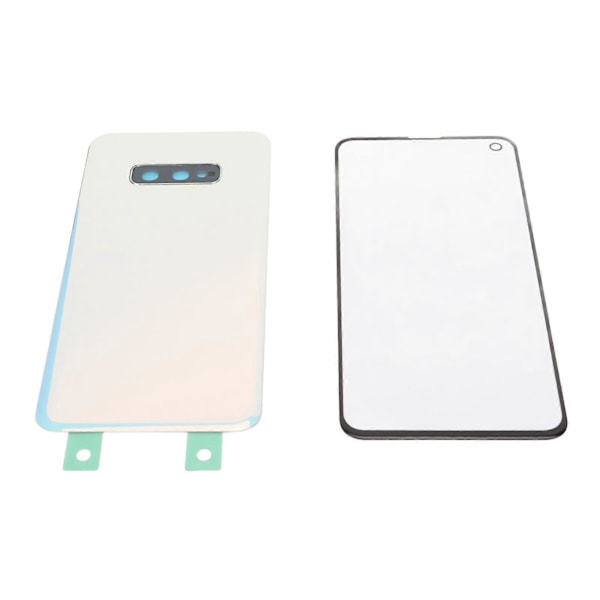 Front Ytre Glasskjerm og Bakglassdekselsett for Galaxy S10e Erstatning Telefonglasskjerm med Forhåndsinstallerte Teiper Reparasjonsverktøy Hvit YEMMA