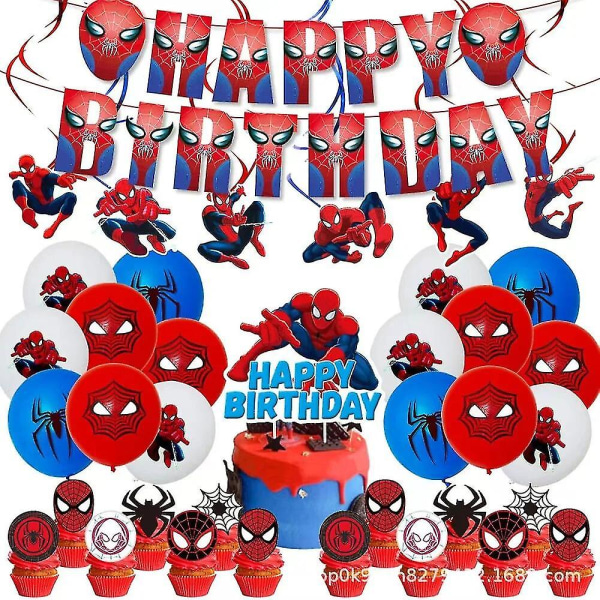 Spiderman-tema Festdekoration Tillbehör Servis Mugg Tallrik Servetter Spiderman Ballon Glad Fest Deko För Barn Pojkar Säker Och Hög Kvalitet