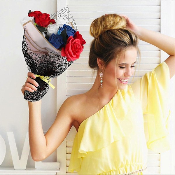 Bouquet Indpakningspapir Rulle, 49,8 cm x 4,5 m Mesh Bouquet Indpakningspapir til