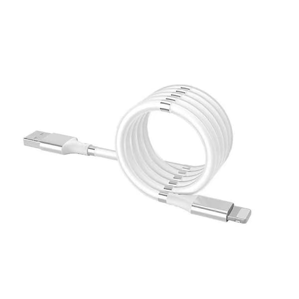 Magneettinen itsestään kelautuva Lightning-USB-kaapeli