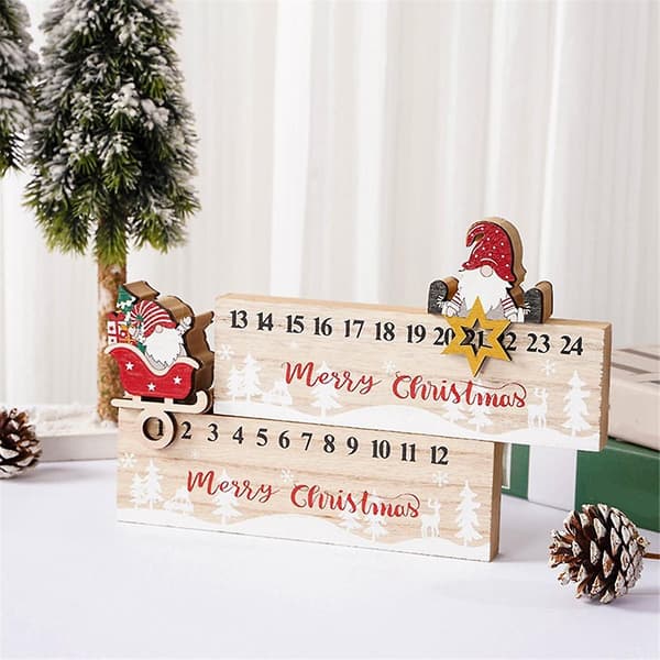 Julkalender i Trä - Julkalender Dekoration Ornament Jultomte