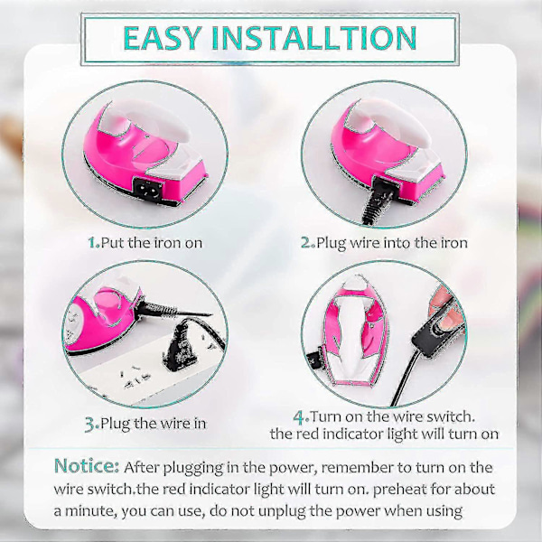 Mini Värmepressmaskin Mini Elektrisk Strykjärn Portabel Praktisk Värmepress Mini Strykjärn Med Laddningsbas Tillbehör För Kläder DIY T-shirts Skor Hattar Liten