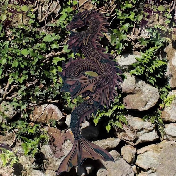Handgjord Vatten drake Djur Resin Carving Väggkonst - 3D Drake Resin Carving Väggkonst för Heminredning