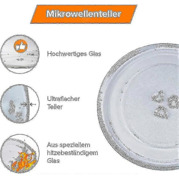 Universal Mikrovågsugnsglasplatta med 3 Fästen, 245 mm
