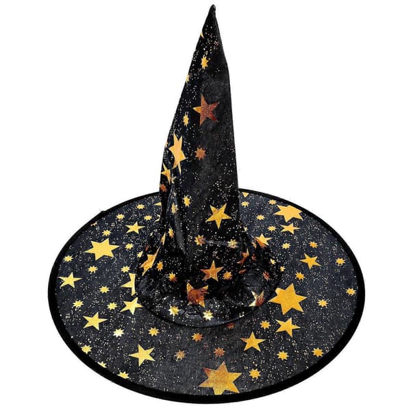 Halloween Kostymer Heks Trollmannskappe med Hatt for Barn Gutter Jenter Svart