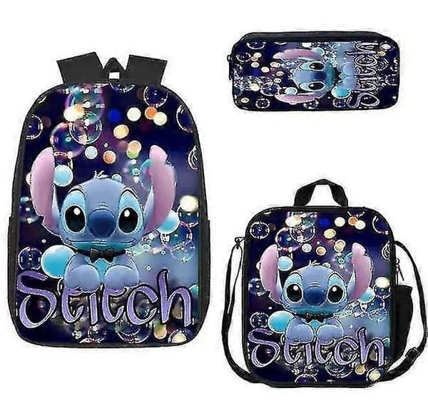 Stitch Skoletaske Rygsæk i Tre Dele Style 15