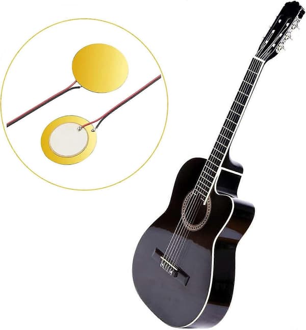30 stk Piezo Elementer Sommer, 27 mm Piezo Akustiske Pickups, Piezo Konverter Element, Disk Pickups, Pickup Buzzer, Piezo Trigger Sommer