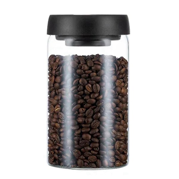 Vakuumförseglad kanna Kaffebönor Glas Lufttät burk Matsäd Godis Håll förvaringsburk 1200ml
