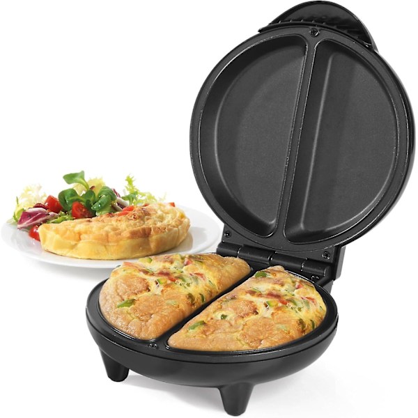 EK2716 Dobbel Omelettmaker - Dobbel Eggkoker med Non-Stick Plater, Dyp Fylling Elektrisk Multikoker, 2-3 Minutters Forvarming - Bedre Valg fra JJGI