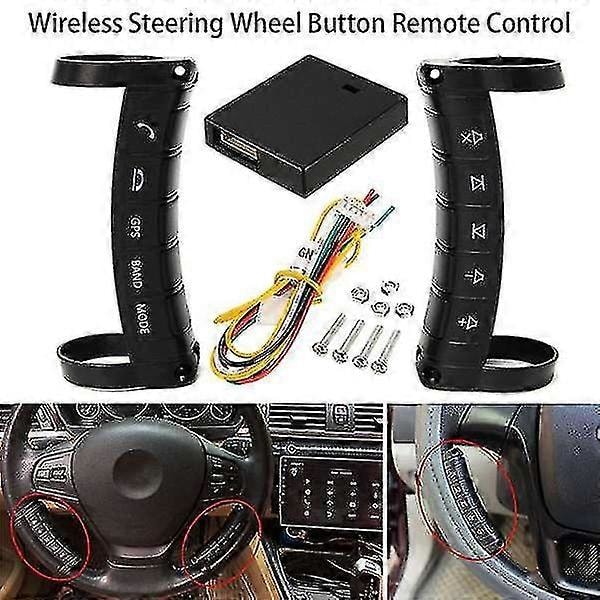 Universell Multifunksjonell Trådløs Rattkontroller Bluetooth DVD Navigasjonsknapper Kontroll