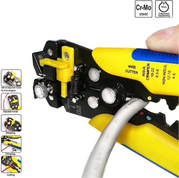Automatisk kabelstripper med finjustering