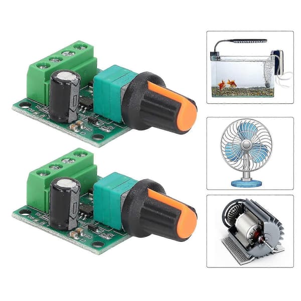 2 stk. DC 1.8V12V 30W 2A PWM Lavspennings Motorhastighetskontroller Bryter Justerbar Spenningsregulator Driver Bryter Med Hastighetskontrollknapp For Viftepumpe