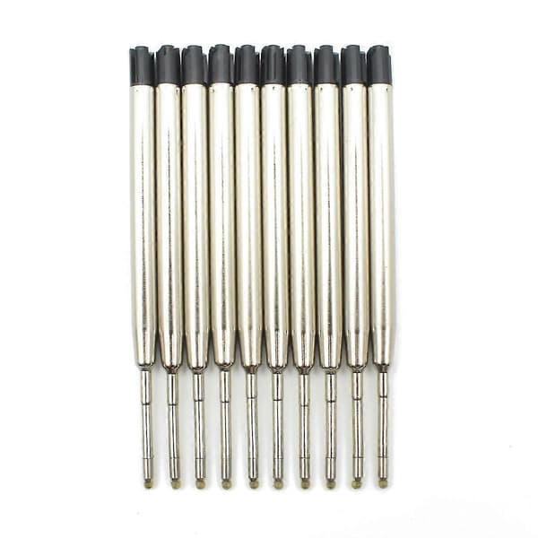 10 st/set Svart Kulspetspenna Refill 9.8cm Medium Standard För Parker Stil Bläck