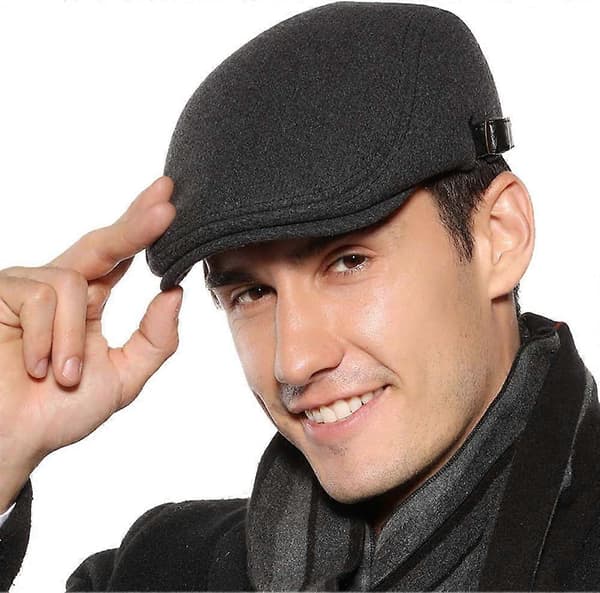 Herre Flat Caps Beret Tweed Klassisk Tweed Caps Grey