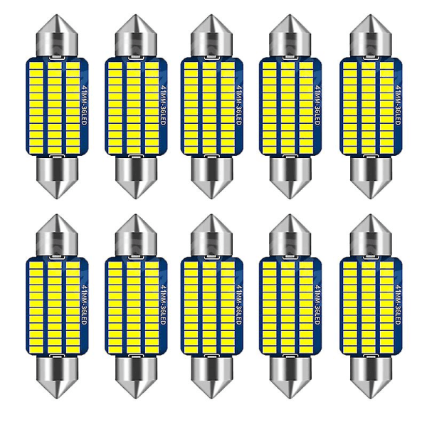 10 st C5w Led Canbus Festoon 31mm 36mm 39mm 41mm Canbus Inre Läslampa Registreringsskyltlampa Vit