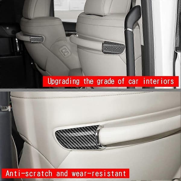 Bilsete Bakre Armlene Trim Klistremerke Sete Armlene Trim for ALPHARD VELLFIRE 30 Serie 2016-2022 Carbo
