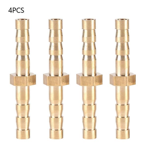 4 stk 4--4mm Messingbeslag Slangebarb Halereduserende Pluggkobling