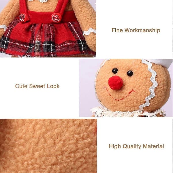 Plussj Gingerbread Dyr, Jule-Plussjdyr Gingerbread Gutter og Jenter, Gingerbread Mann Plussj Leke