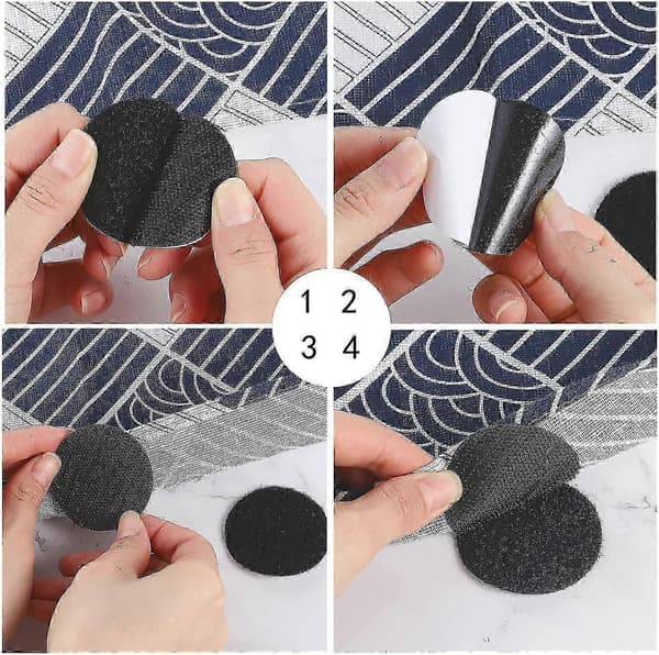 20 Par Runde Selvklebende Borrelås, 6cm Dobbeltsidige Borrelås Strips Ekstra Sterk