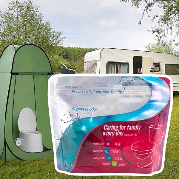 30-90 stk Camping Toalett Flytende Avfall Gelerende Deodoriserende Pulver Øko Absorberende 60Pcs