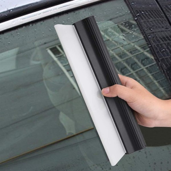 Bilvannskraper,bil silikon T-stang vannbladsnal Viskerskraper Clean Window Cleaner (1stk, svart)