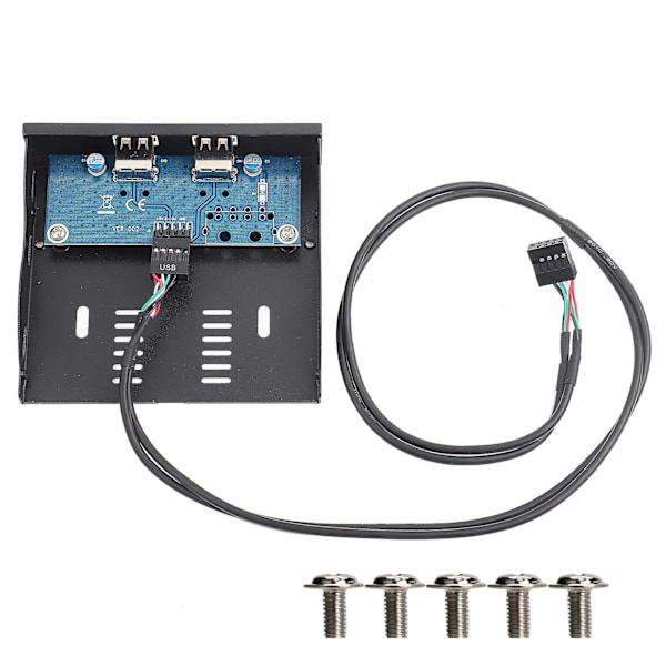 USB2.0 2 Port Floppy Drev Frontpanel - 3,5 Tommer