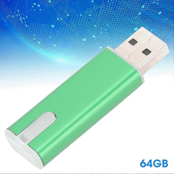 U Memory Stick USB Pendrive Bærbar Flash Drive Mini USB2.0 Skrivebordstilbehør Grøn64GB
