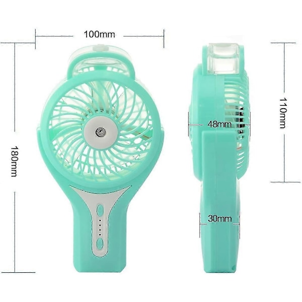 Intsun Mini Kannettava USB Sumutintuuletin Henkilökohtaisella Viilentävällä Sumutuskostuttimella Ladattava Kannettava Mini Sumutusviilennystuuletin Sininen