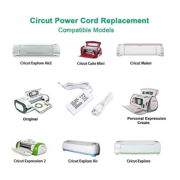 18V 3A Strømforsyningsoplader til Cricut Explore Air 2, Expression 2, Personal Expression Create, Mini