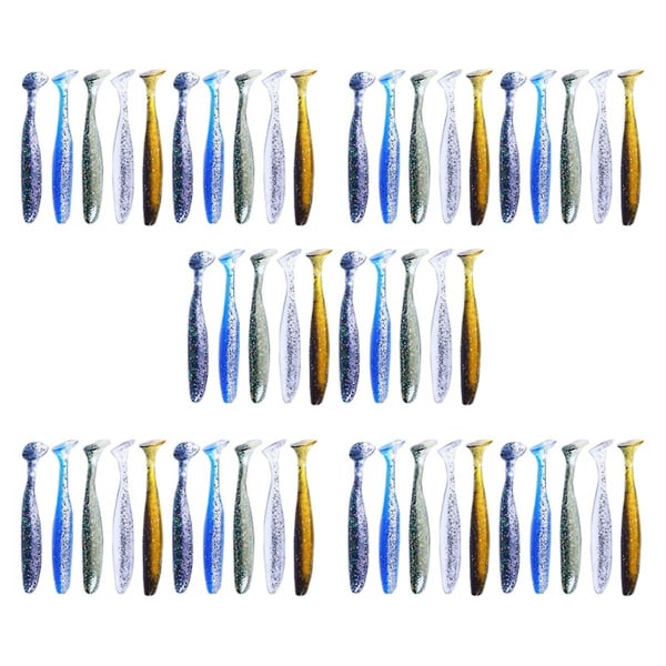 50pcs Soft Lure Silicone Bait Wobbler Fishing Lure Sea Worm Swimbait Streamer Silicone Lure Fishing