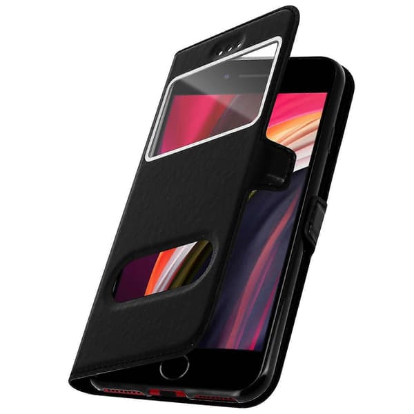 iPhone 7 / 8 / SE Deksel Dobbel Vindu Videostativ