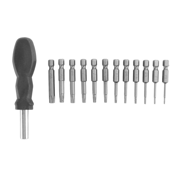 12 Pack Torx Head Screwdriver Bit Set 1/4 Inch Hex Shank T5-T40 Star Screwdriver Tool Kit with 1 Pa