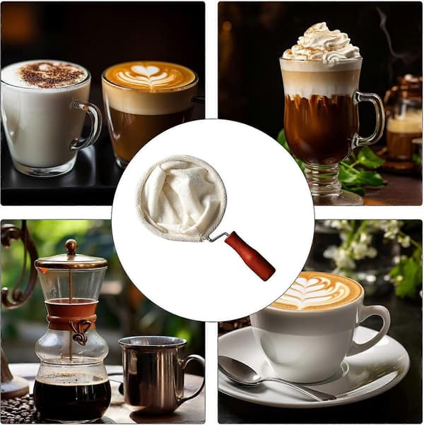 Kaffefilter i Stoff, Kaffefiltersil, Håndlaget Gjenbrukbart Kaffefilter