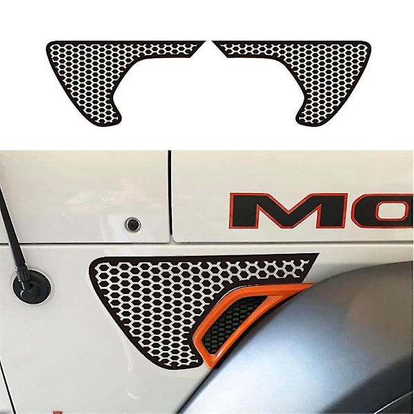 Sideventil Honeycomb Decals, forskåret sort PVC-sticker til JL / JT 2018-2024
