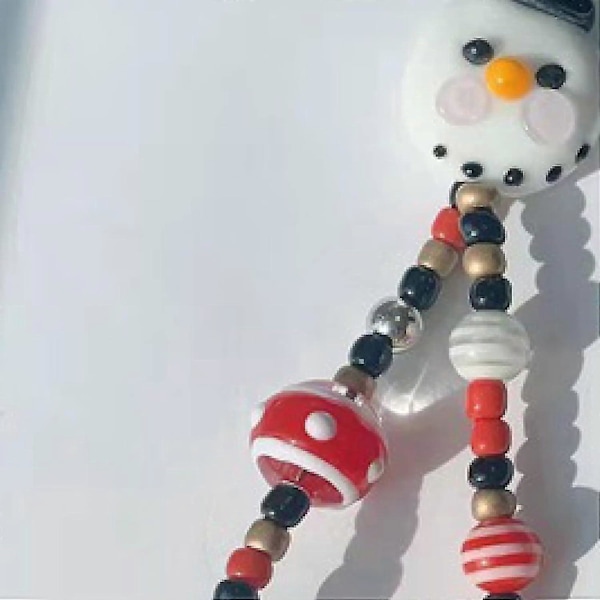 Telefonhalsband Julgran Snögubbe Härlig Pepparkaksgubbe Pärlstav Mobiltelefonhalsband Julklapp för Flickor Tillbehör Banmo